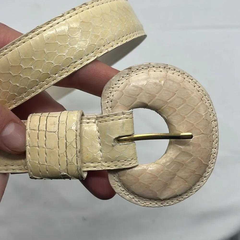 Vintage Cream Snake Skin The Ritz Belt